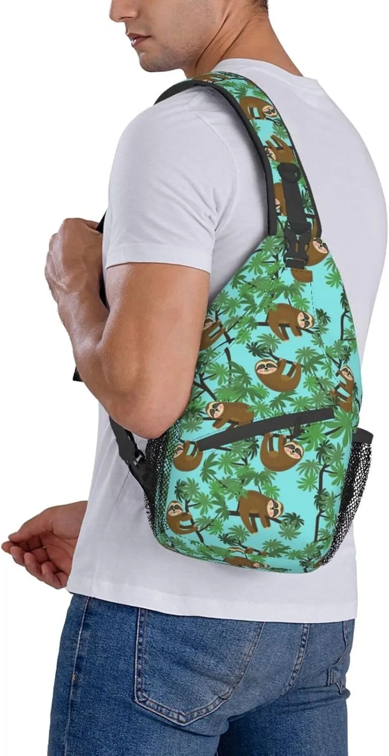 Sloth Sling Backpack Chest Bag Crossbody Shoulder Bag Gym Cycling Travel Hiking Daypack For Men Women