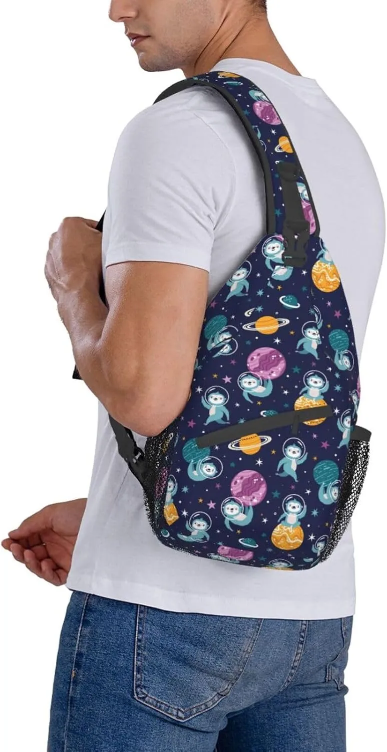 Sloth Sling Backpack Chest Bag Crossbody Shoulder Bag Gym Cycling Travel Hiking Daypack For Men Women