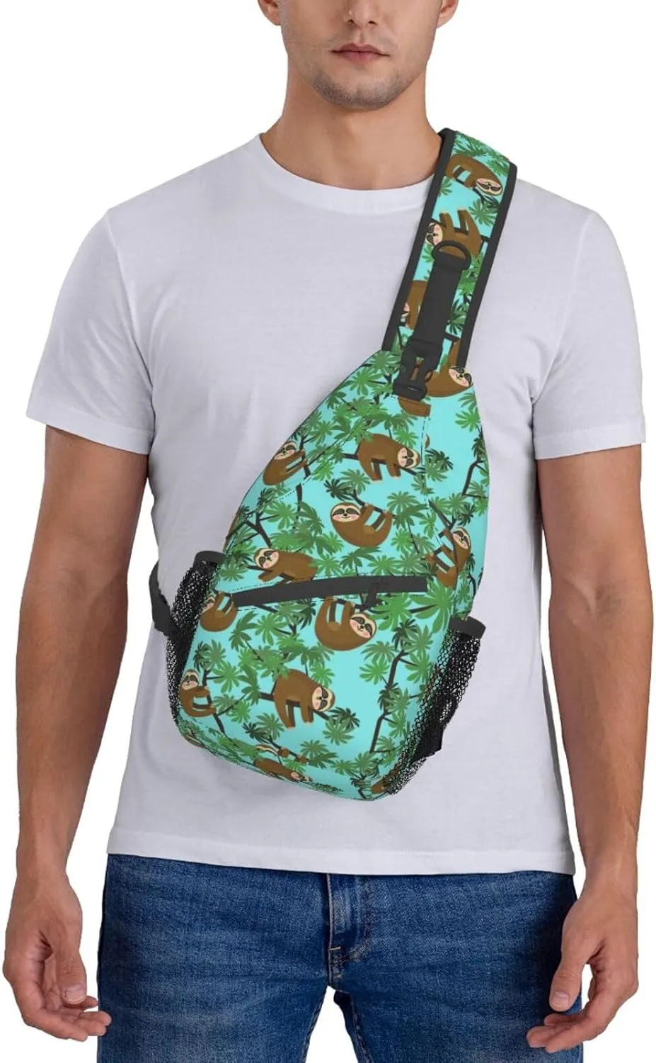 Sloth Sling Backpack Chest Bag Crossbody Shoulder Bag Gym Cycling Travel Hiking Daypack For Men Women