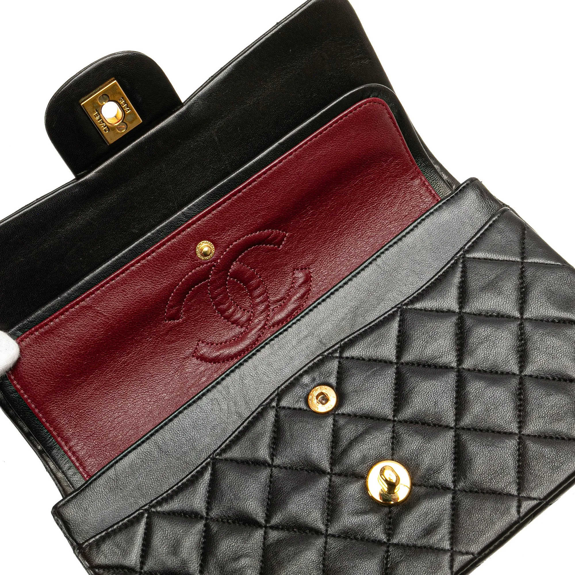 Small Classic Lambskin Double Flap