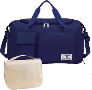 Small Gym Bag for Women Duffle Bag Women Foldable Duffle Bag for Travel Weekender Bags for Women Ideal for Gym, Travel and More(Dark Blue)