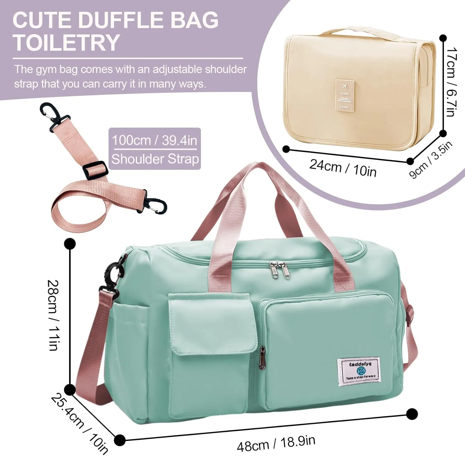 Small Gym Bag for Women Duffle Bag Women Foldable Duffle Bag for Travel Weekender Bags for Women Ideal for Gym, Travel and More(Dark Blue)