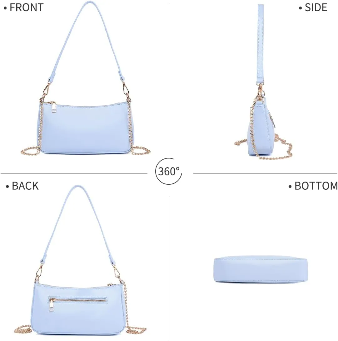 Small Shoulder Bag for Women Trendy Purse Retro Vegan Leather Hobo Purses Clutch Tote HandBags with Zipper Closure