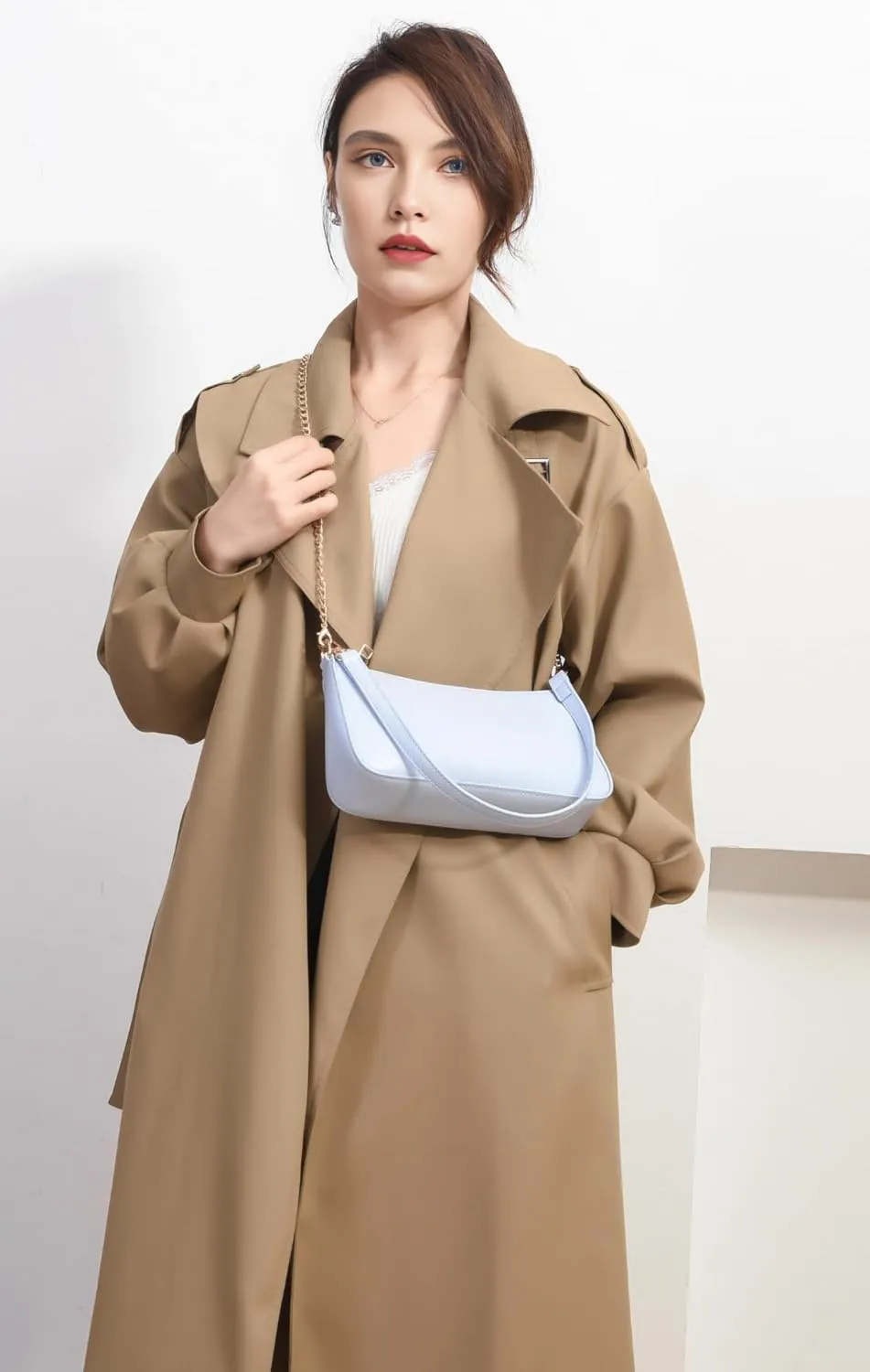 Small Shoulder Bag for Women Trendy Purse Retro Vegan Leather Hobo Purses Clutch Tote HandBags with Zipper Closure