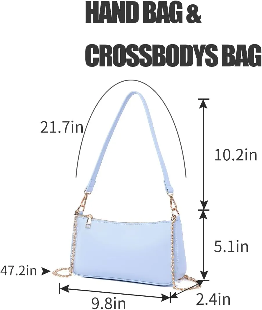 Small Shoulder Bag for Women Trendy Purse Retro Vegan Leather Hobo Purses Clutch Tote HandBags with Zipper Closure