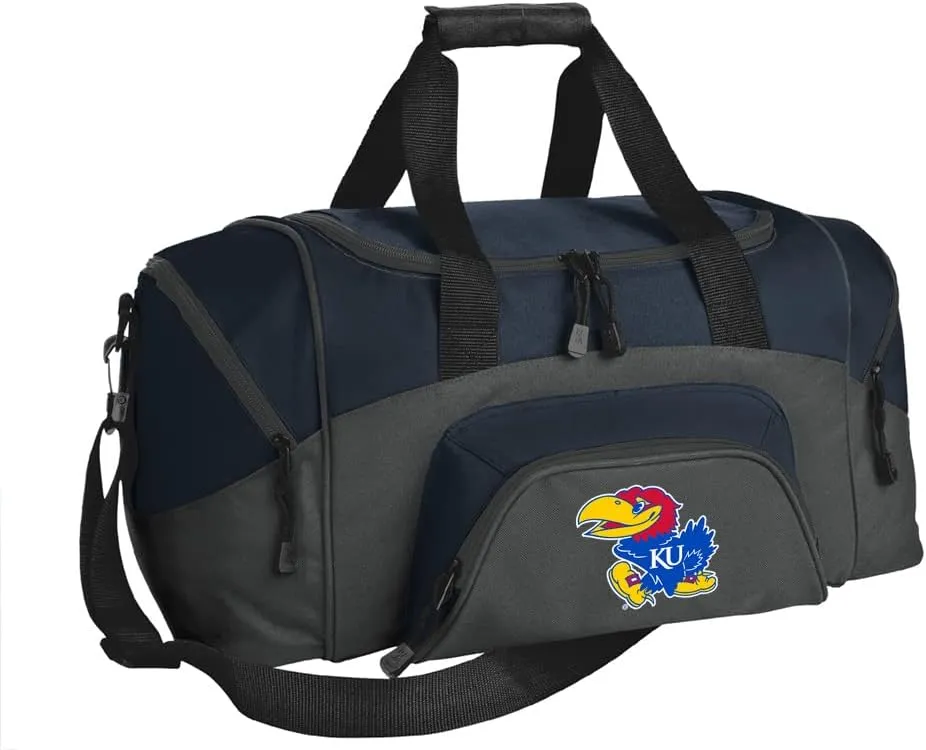 SMALL University of Kansas Gym Bag Deluxe KU Jayhawks Carryon Travel Duffel Bag
