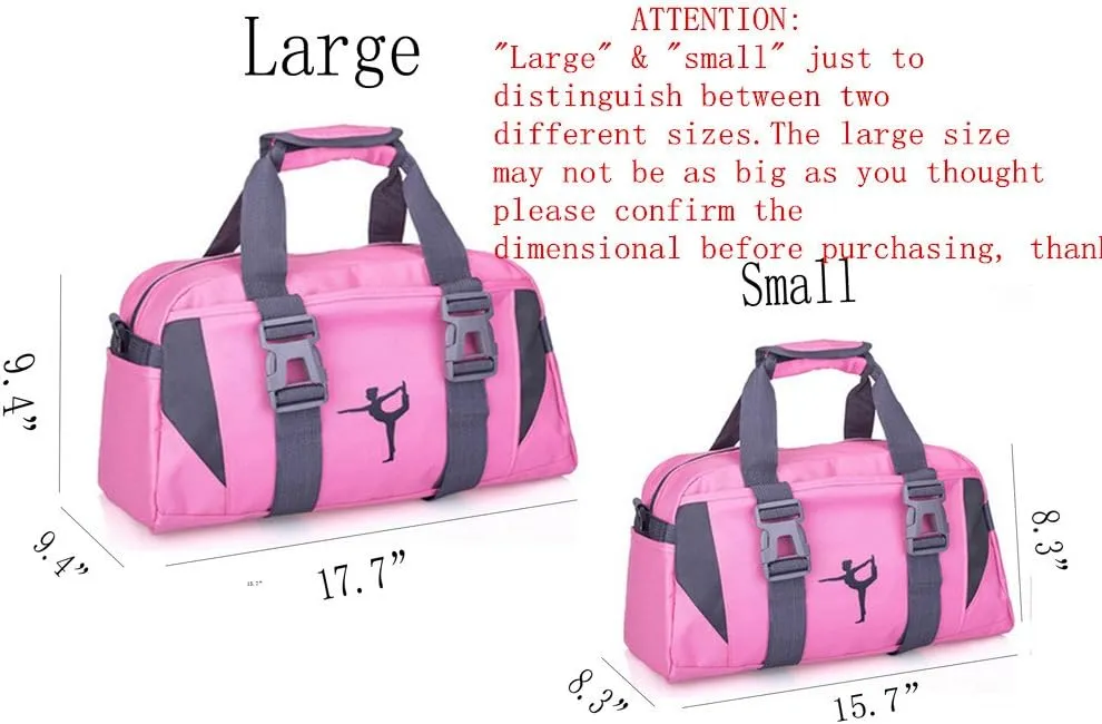 Small/Large Dance Duffle Bag For Girls Sport Gym Bags For Women Yoga Bag (Purple, Small)