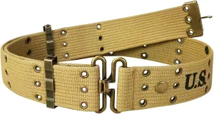 SMONT WW2 US Army M36 Pistol Battle Tactical Military Hunting Belt, 2" Wide WWII M1936 Webbing Belt