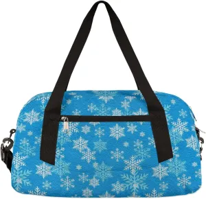 Snowflake Kids Duffel Bag for Girls Boys Teens, Snowflake Oil Painting Dance Bag Overnight Small Duffel Bag Carry On Weekend Sports Gym Travel Bag for School Practice Gymnastics Ballet