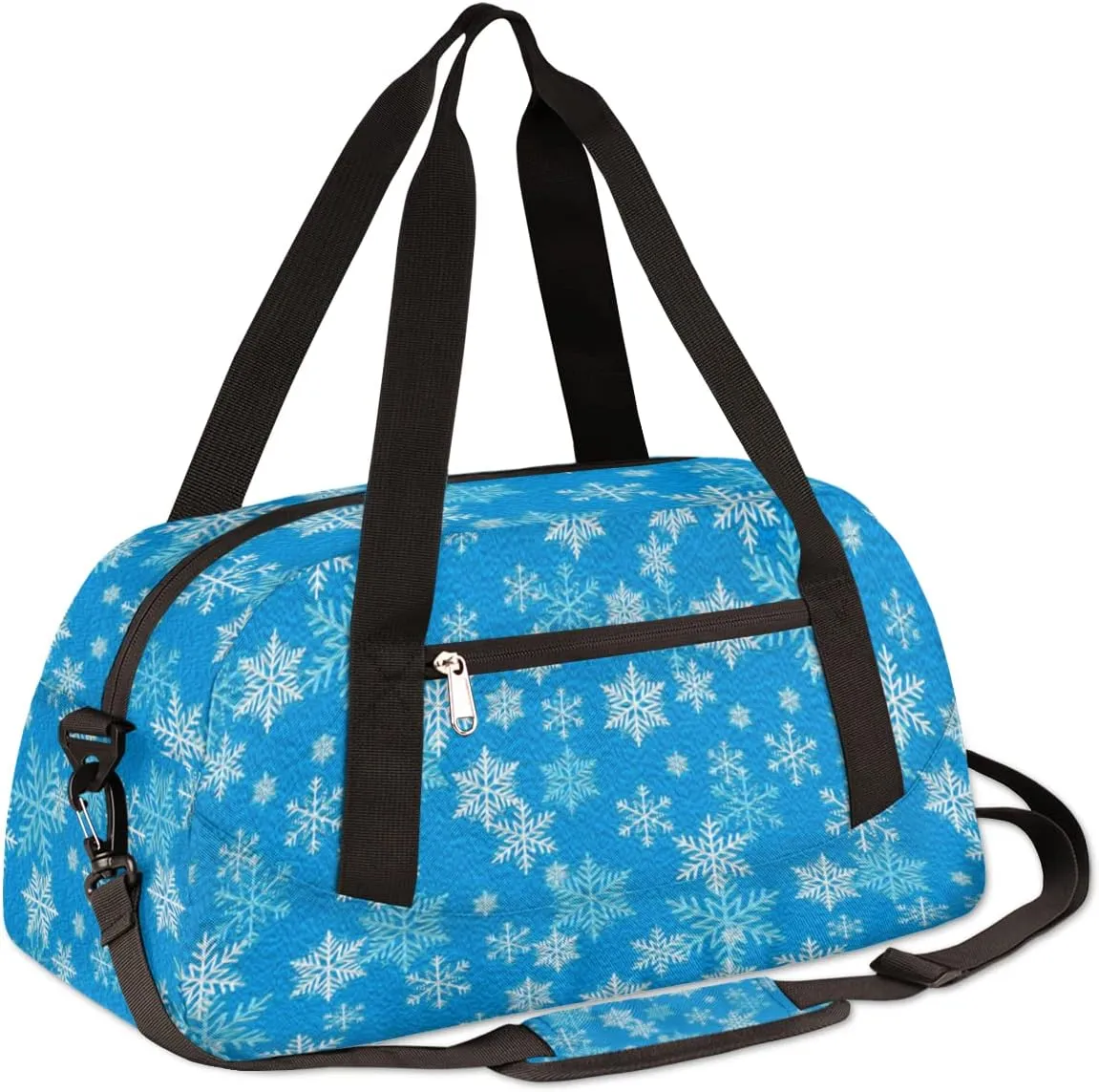 Snowflake Kids Duffel Bag for Girls Boys Teens, Snowflake Oil Painting Dance Bag Overnight Small Duffel Bag Carry On Weekend Sports Gym Travel Bag for School Practice Gymnastics Ballet