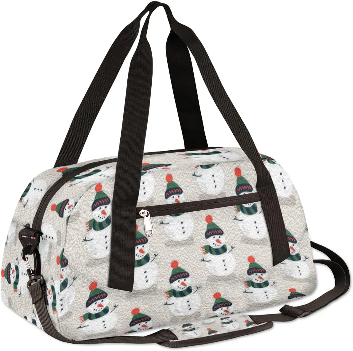 Snowman Christmas Winter Kids Duffel Bag for Girls Boys Teens, Snowman Oil Painting Dance Bag Overnight Small Duffel Bag Carry On Weekend Sports Gym Travel Bag for School Practice Gymnastics Ballet