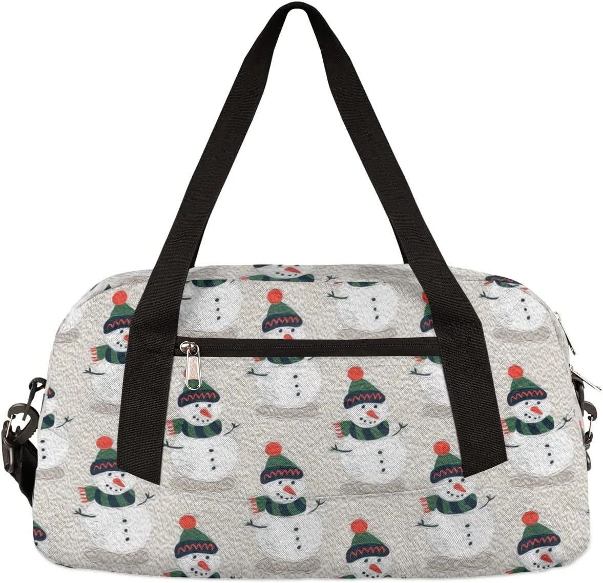 Snowman Christmas Winter Kids Duffel Bag for Girls Boys Teens, Snowman Oil Painting Dance Bag Overnight Small Duffel Bag Carry On Weekend Sports Gym Travel Bag for School Practice Gymnastics Ballet