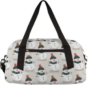 Snowman Christmas Winter Kids Duffel Bag for Girls Boys Teens, Snowman Oil Painting Dance Bag Overnight Small Duffel Bag Carry On Weekend Sports Gym Travel Bag for School Practice Gymnastics Ballet