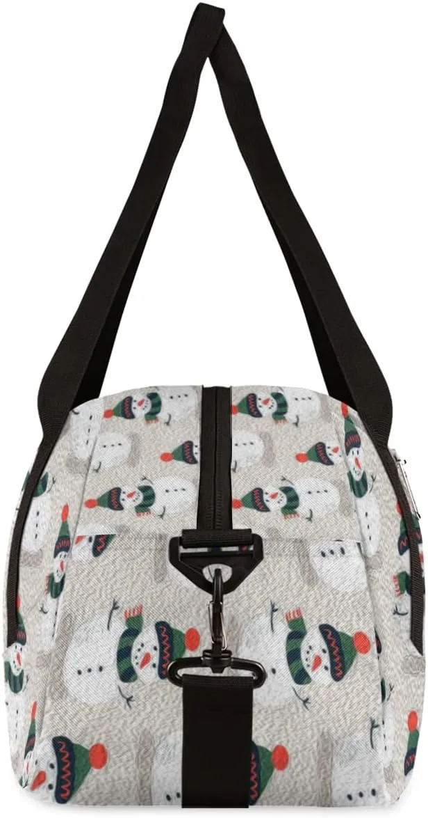 Snowman Christmas Winter Kids Duffel Bag for Girls Boys Teens, Snowman Oil Painting Dance Bag Overnight Small Duffel Bag Carry On Weekend Sports Gym Travel Bag for School Practice Gymnastics Ballet