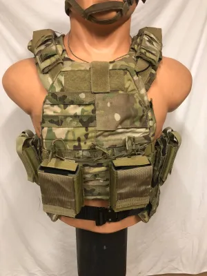 S.O. TECH MULICAM VIPER RELEASABLE PLATE CARRIER W/BELT SYSTEM   POUCHES SIZE LARGE