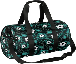 Soccer Dark Green Gym Bag Small Gym Duffel Bags for Men Women Overnight Weekender Bag Lightweight Sport Duffle Bag Carry On Gymbag