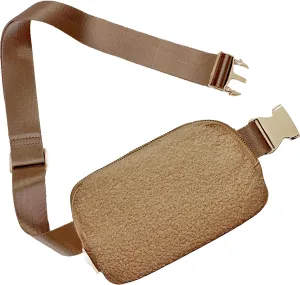 Southern Couture Textured Plush Polyester One Size Fits Most Adjustable Waist or Crossbody Bag Purse Sling
