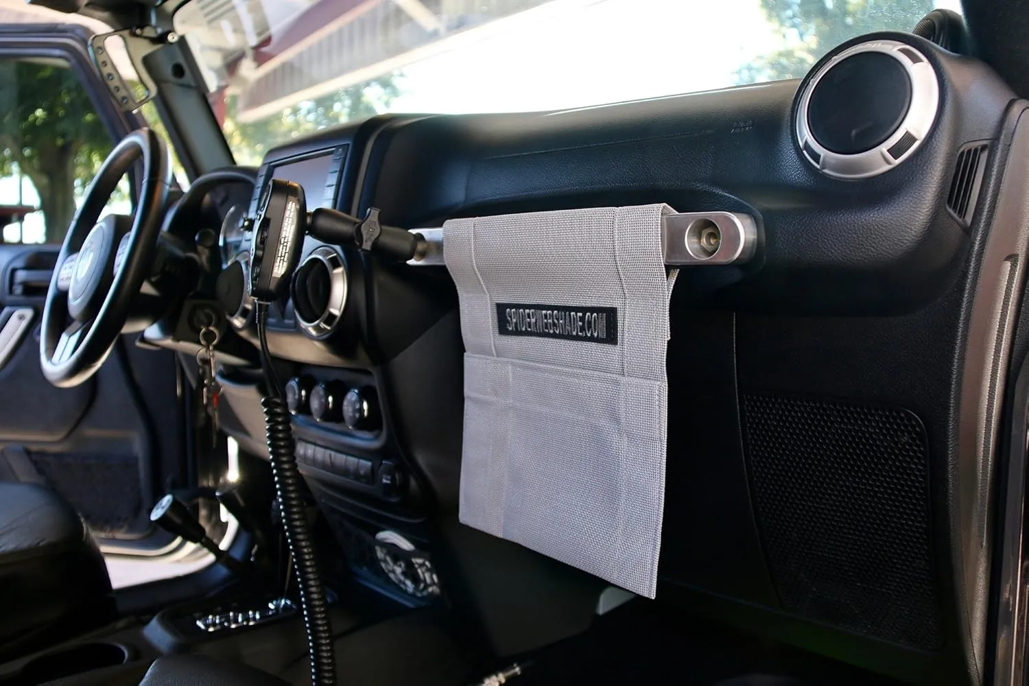 Spiderwebshade Grab Bag for Jeep - Front Passenger Seat Grab Bar Organizer - Travel Essentials Holder - MADE IN AMERICA (Gray)