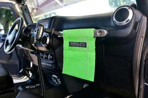 Spiderwebshade Grab Bag for Jeep - Front Passenger Seat Grab Bar Organizer - Travel Essentials Holder - MADE IN AMERICA (Green)