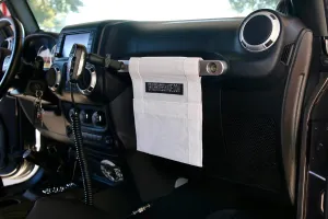 Spiderwebshade Grab Bag for Jeep - Front Passenger Seat Grab Bar Organizer - Travel Essentials Holder - MADE IN AMERICA (White)