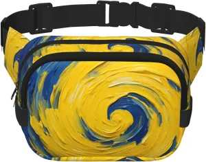 spiral eddy Fitness travel shoulder bag, fashionable and casual waist bag, square double-layer waist bag
