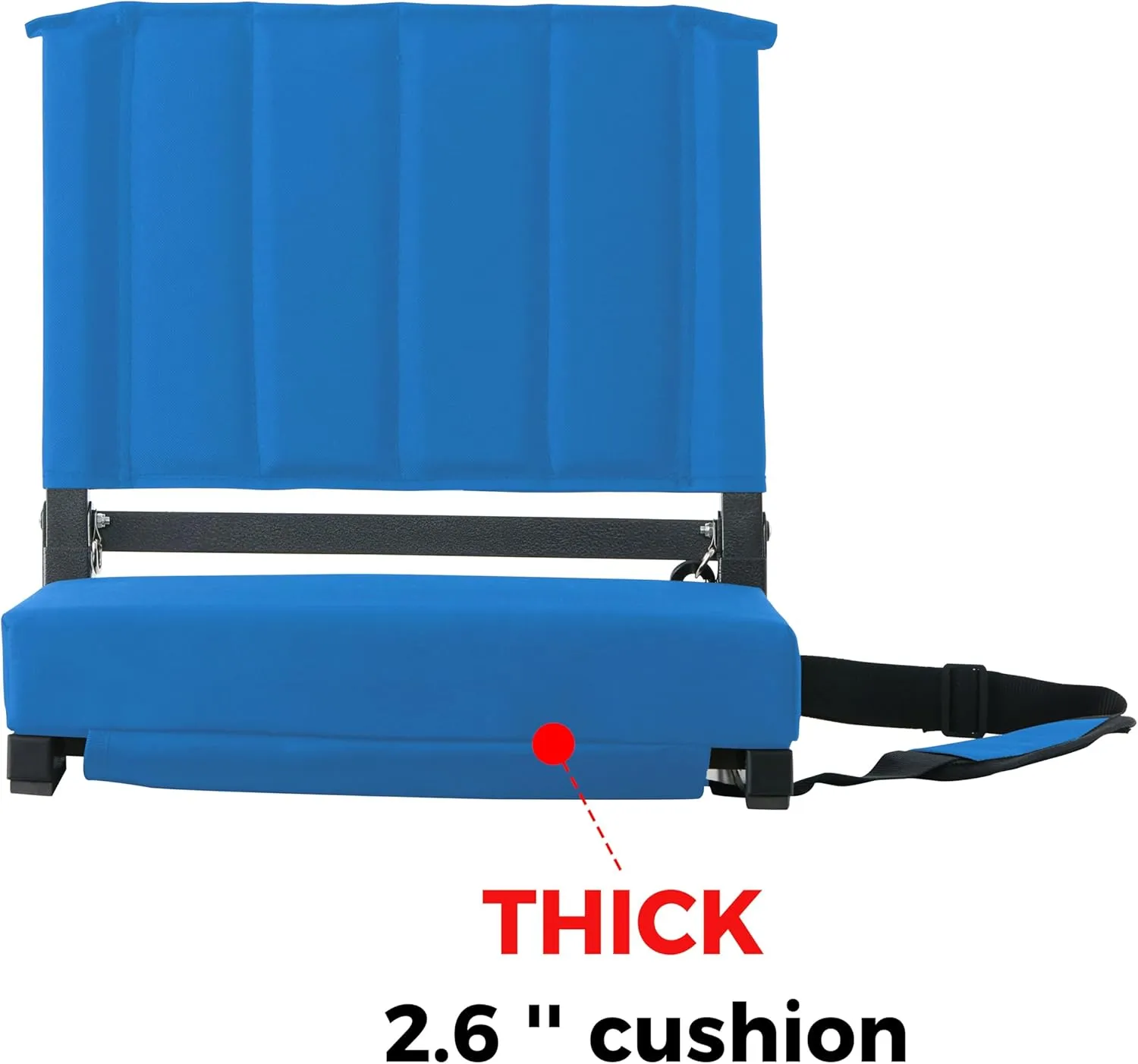 SPORT BEATS Stadium Seats with Back Support Bleacher Chairs with Back and Cushion Thick Padded Bleacher Seats Includes Shoulder Strap