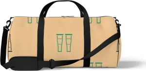 Sports Gym Bag for Women and Men Waterproof Green Black Pattern Beige Duffel Bag Lightweight Carryon Traveling Boarding Gripsack