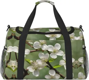 Spring Dogwood Blossoms print Carry on Bag Underseat forTraveling Personal Item Bag Travel Duffel Bag Gym Bag for Women Men
