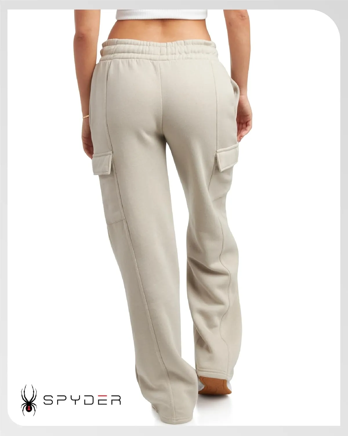 Spyder Women's Cargo Sweatpants - Cozy Fleece Joggers for Women with Adjustable Drawstring Waist and Pockets (Sizes: S-XL)