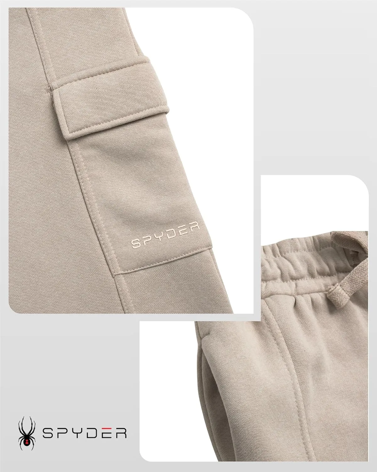 Spyder Women's Cargo Sweatpants - Cozy Fleece Joggers for Women with Adjustable Drawstring Waist and Pockets (Sizes: S-XL)