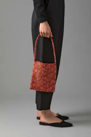 Square Silk Sari Pouch - Pink tones