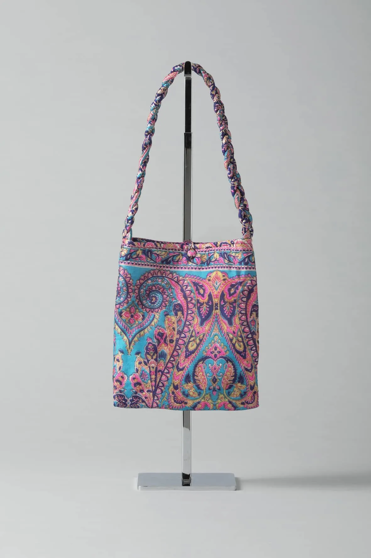 Square Silk Sari Pouch - Purple tones