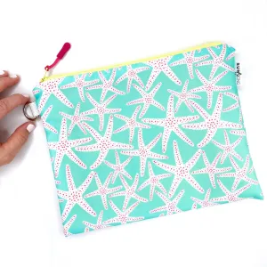 Starfish Social in Blue   Pink, Water-Resistant Wet Bag