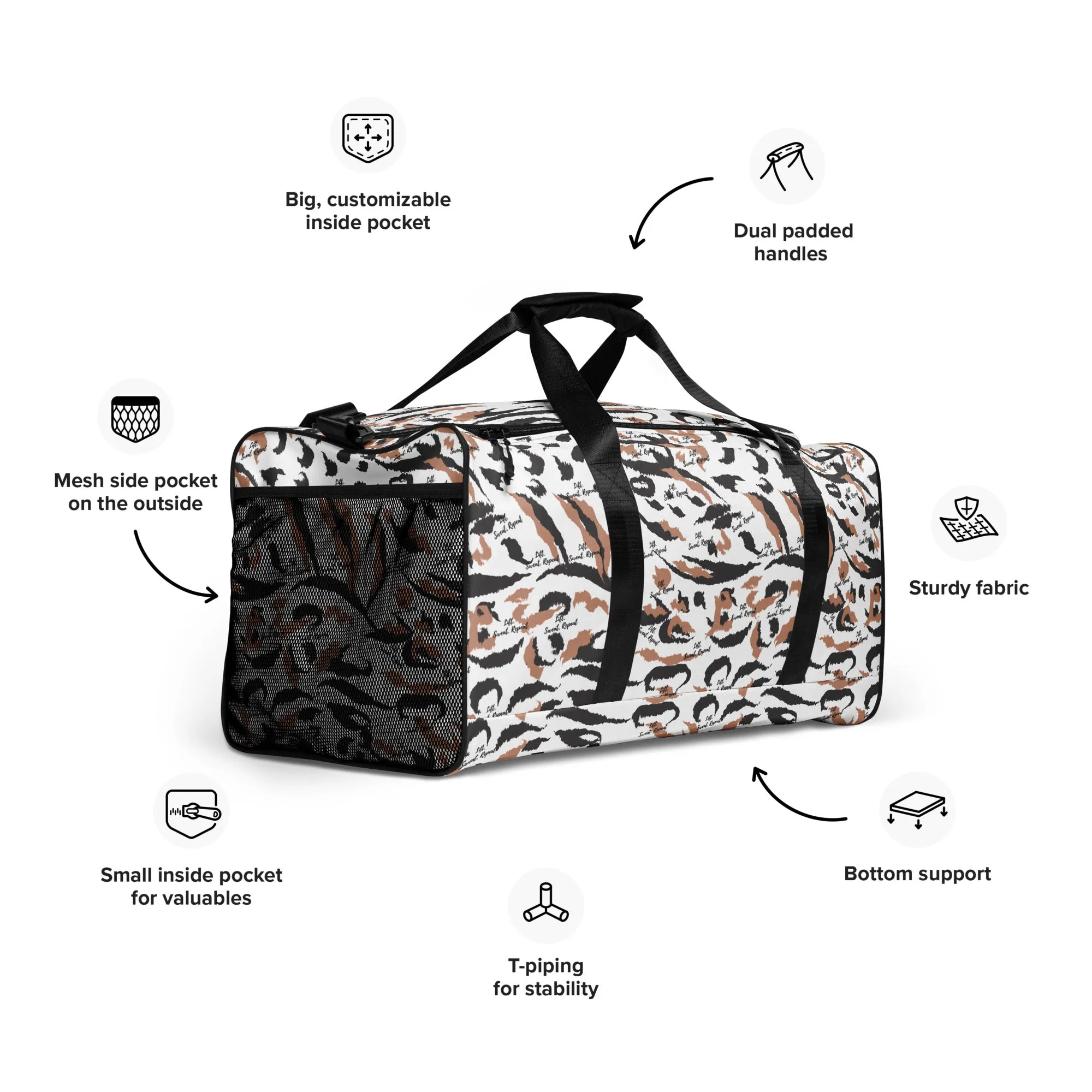 Stay Motivated - The 'Lift, Sweat, Repeat' Gym Duffle