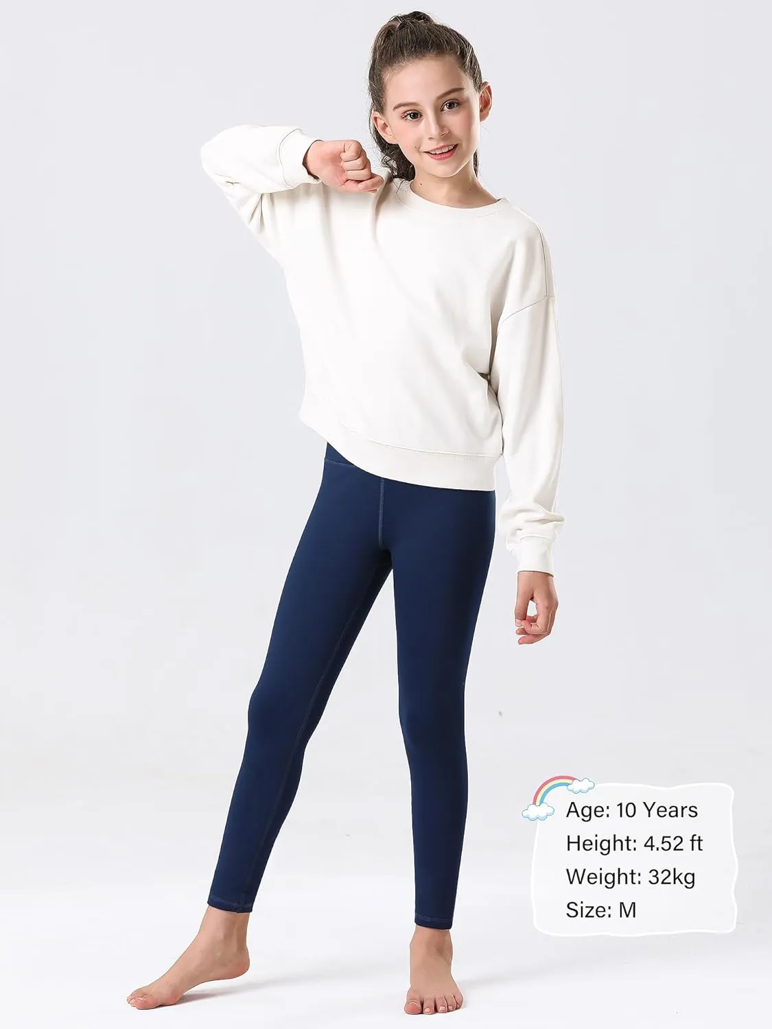 Stelle Girl's Fleece Lined Leggings Youth High Waist Warm Winter Athletic Yoga Pants with Hidden Pocket