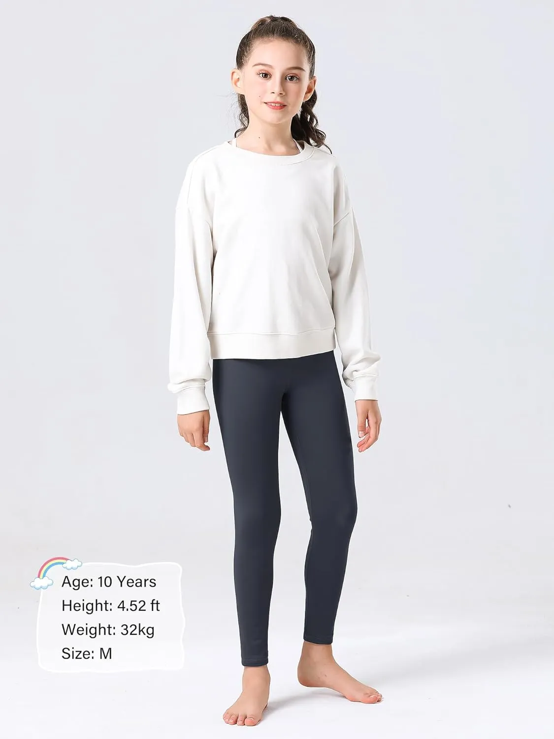 Stelle Girl's Fleece Lined Leggings Youth High Waist Warm Winter Athletic Yoga Pants with Hidden Pocket