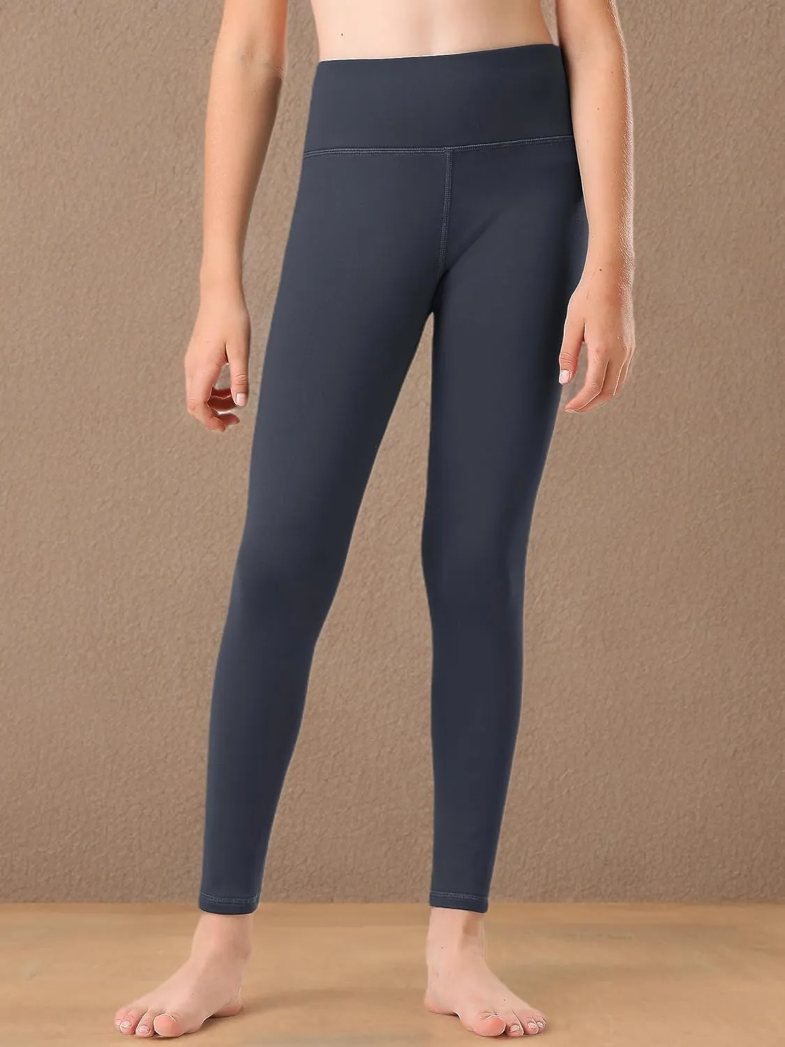 Stelle Girl's Fleece Lined Leggings Youth High Waist Warm Winter Athletic Yoga Pants with Hidden Pocket