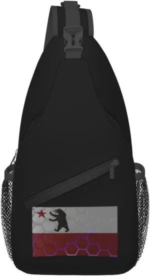 Storm Bear Flag Crossbody Bags For Women Men Chest Backpack Gym Shoulder Bag Travel Outdoor Sports Casual Crossbody Bags