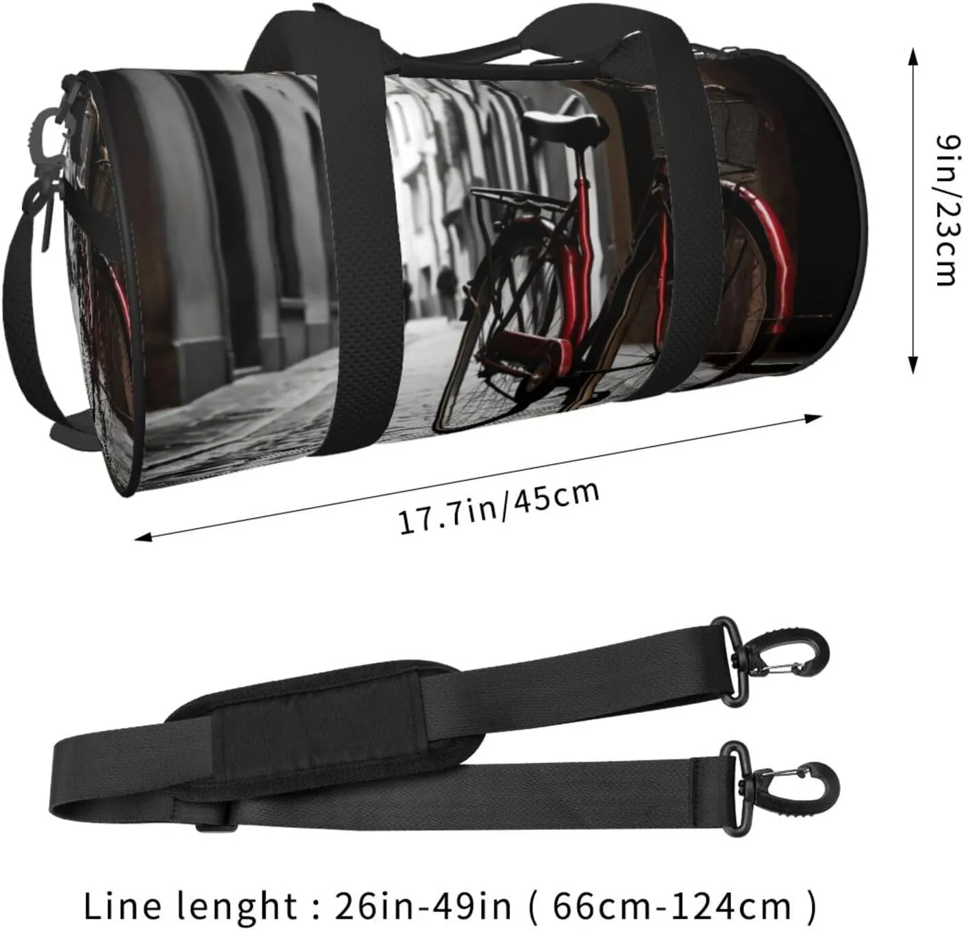 Street Bicycle Travel Duffle Bag for Men Women Sport Gym Bag Foldable Weekender Bag Carry on Overnight Bag for Travel Swimming Basketball
