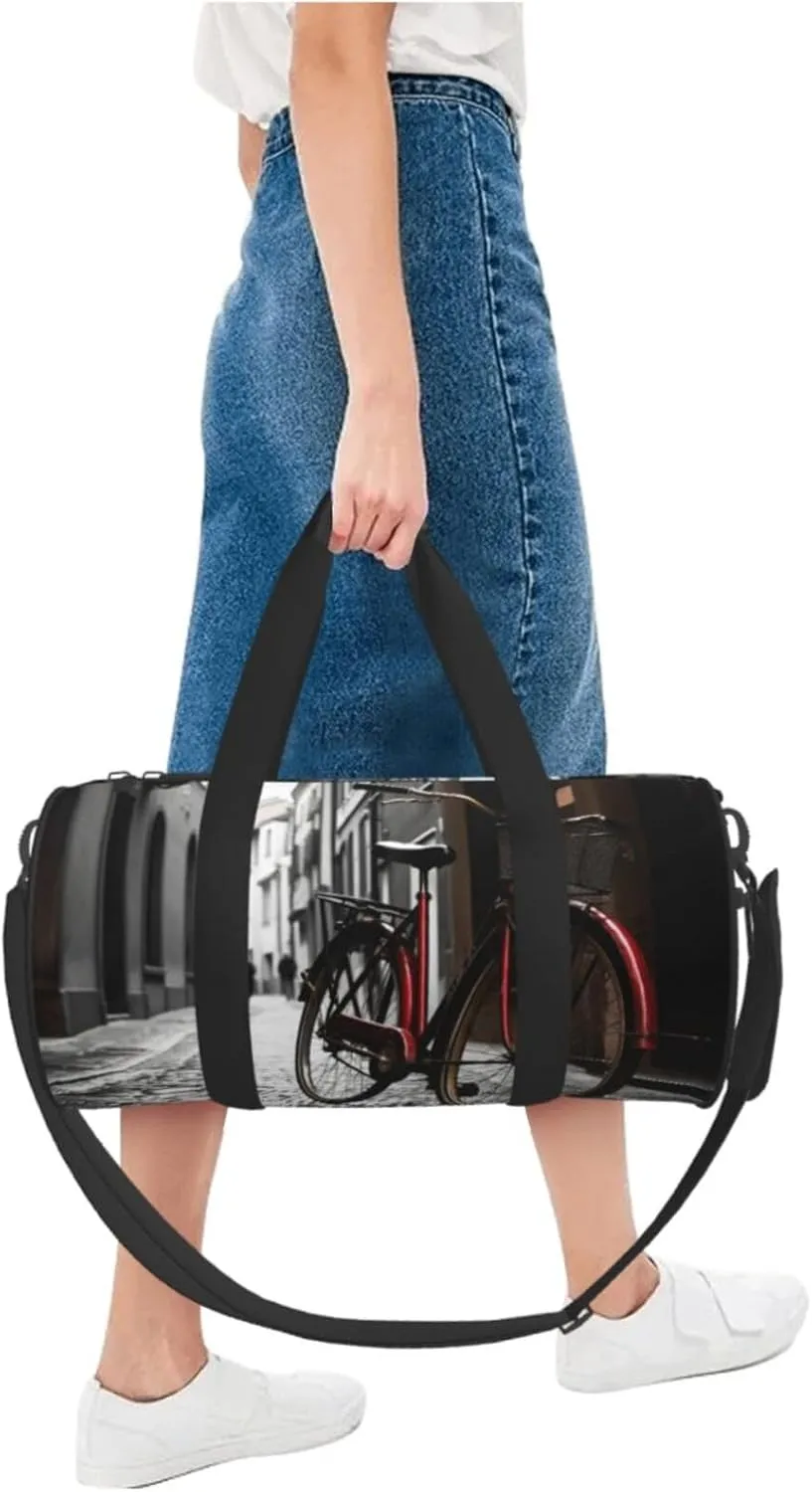 Street Bicycle Travel Duffle Bag for Men Women Sport Gym Bag Foldable Weekender Bag Carry on Overnight Bag for Travel Swimming Basketball