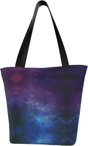 Stylish And Durable Universe With Stars And Galaxy Interstellar Shoulder Bag - Full Print, Large Capacity