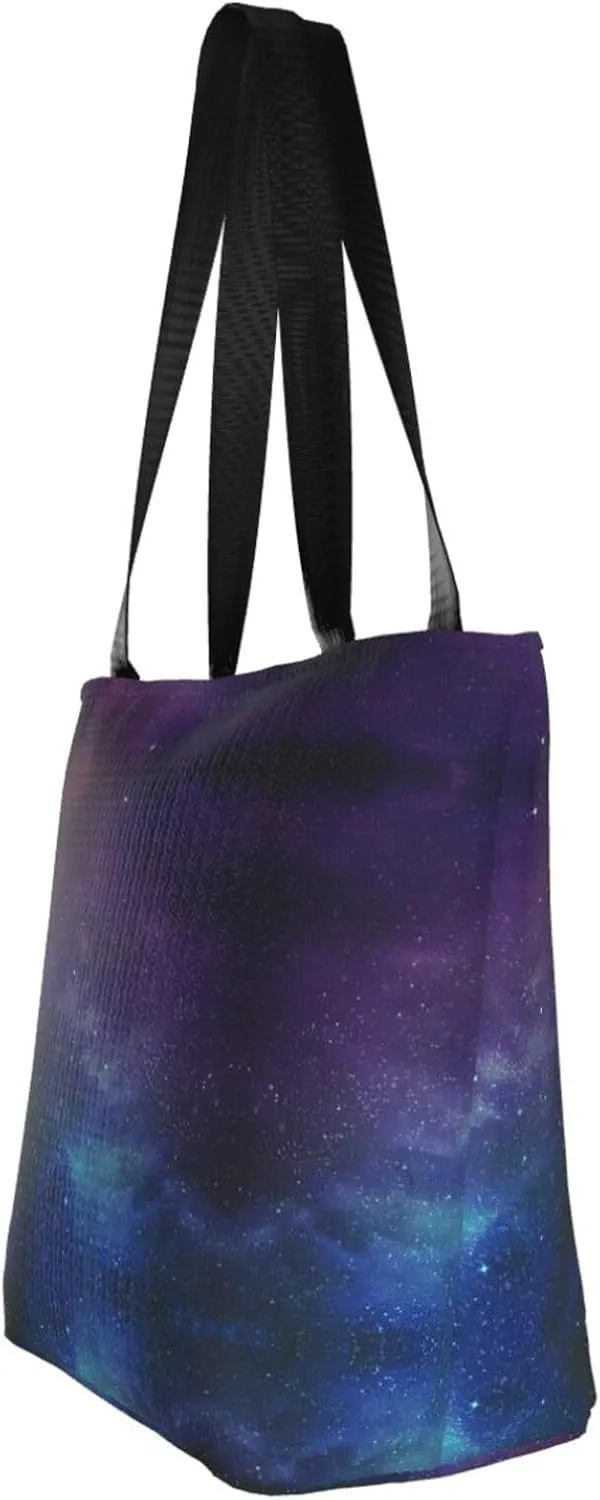 Stylish And Durable Universe With Stars And Galaxy Interstellar Shoulder Bag - Full Print, Large Capacity