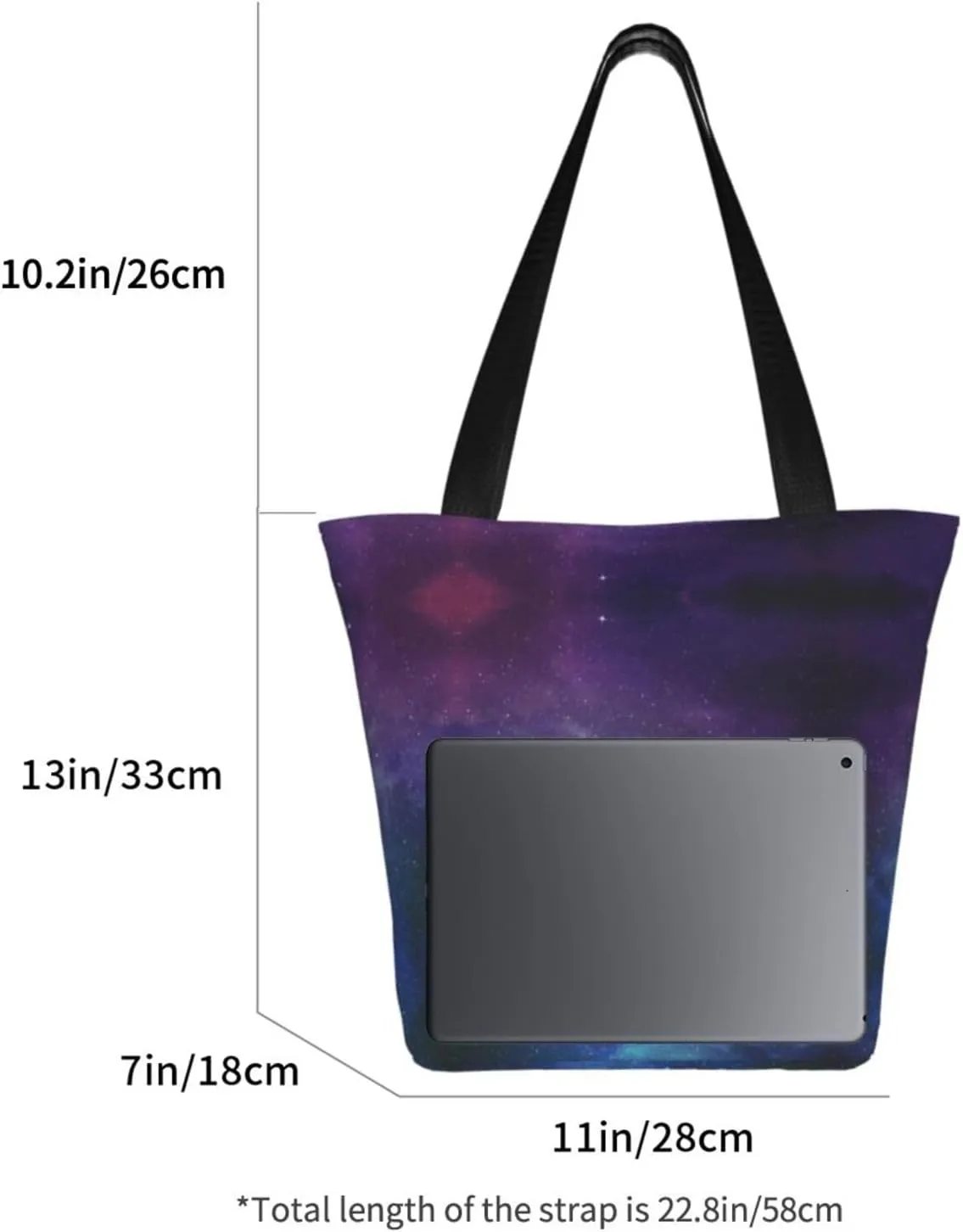 Stylish And Durable Universe With Stars And Galaxy Interstellar Shoulder Bag - Full Print, Large Capacity