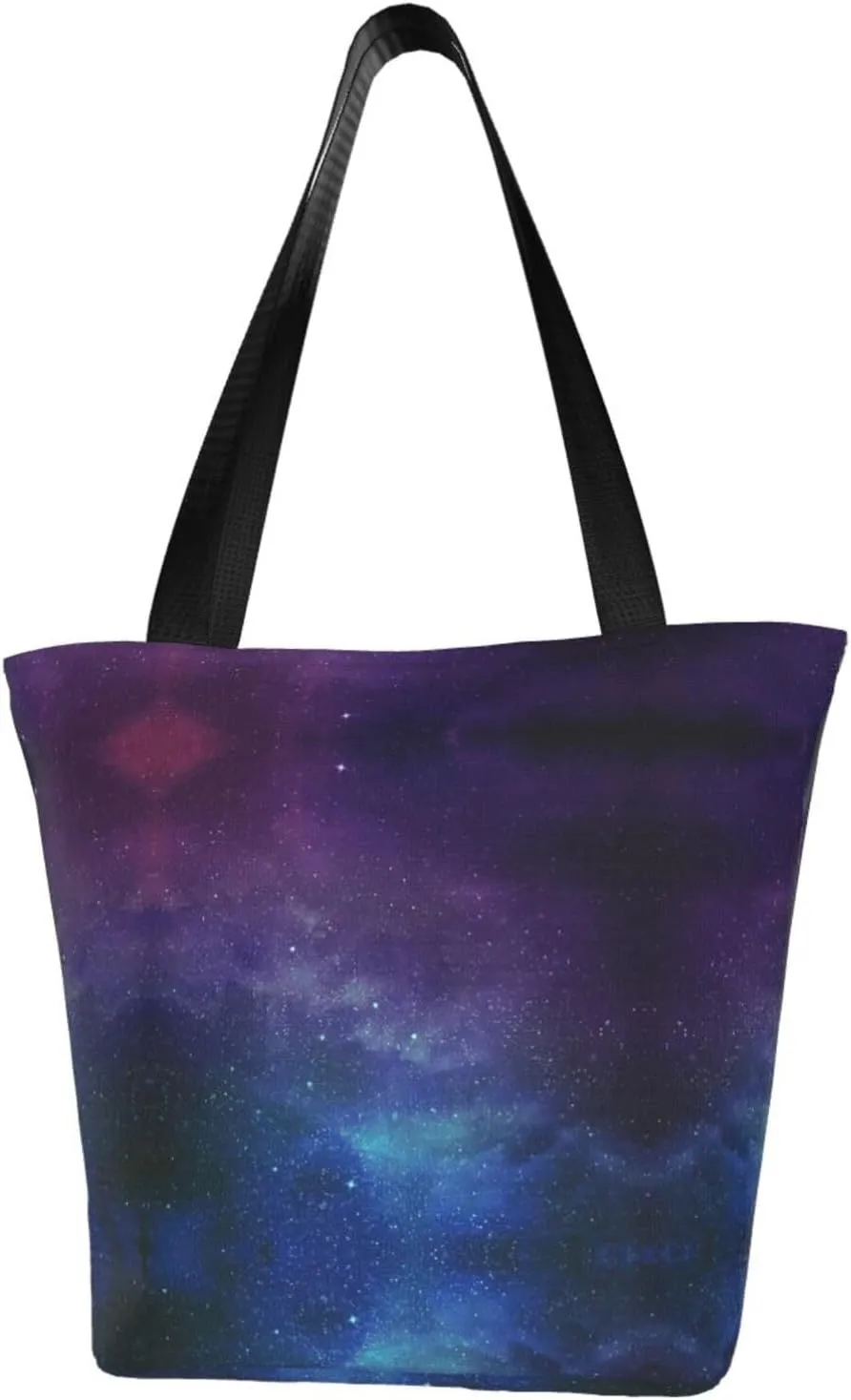 Stylish And Durable Universe With Stars And Galaxy Interstellar Shoulder Bag - Full Print, Large Capacity