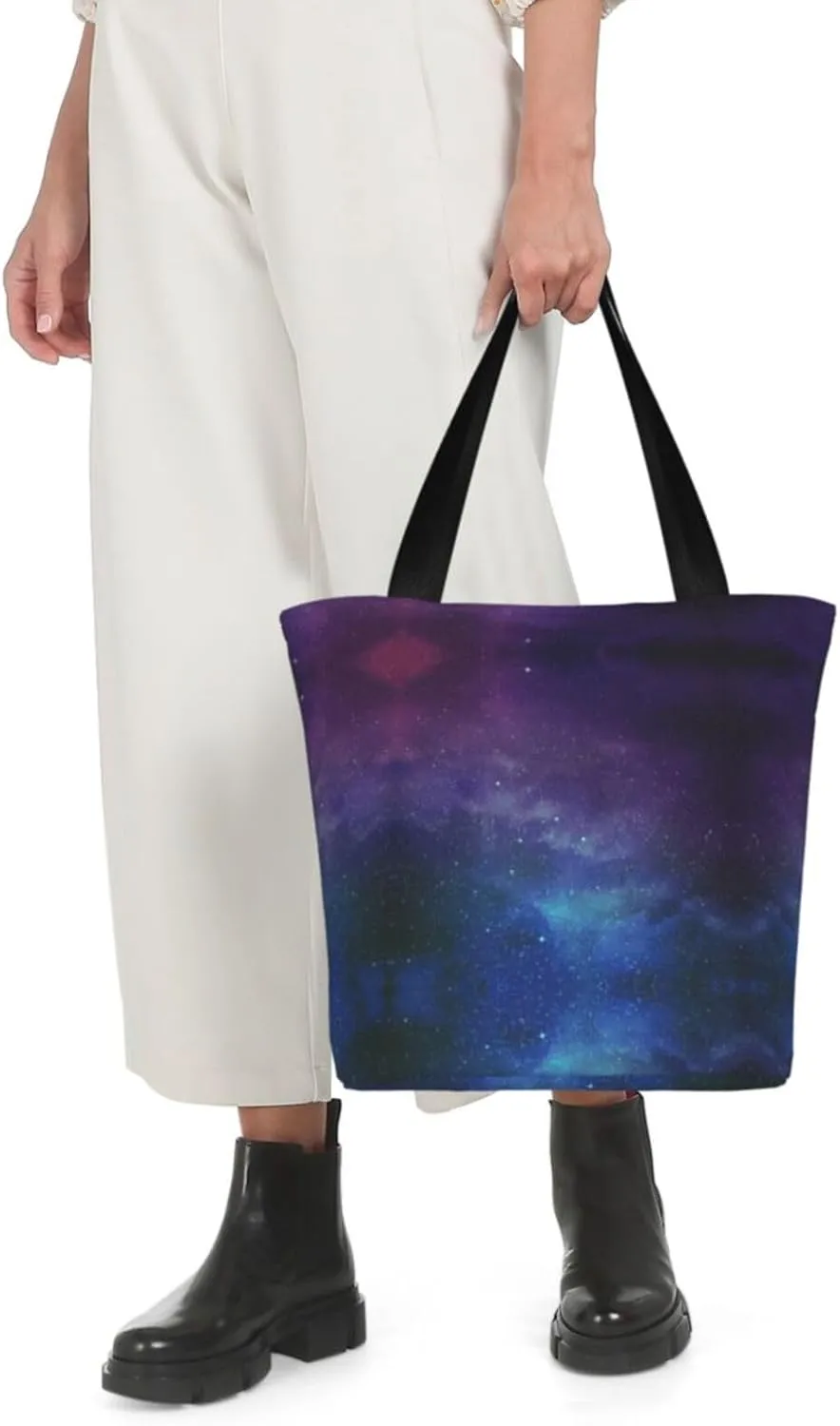 Stylish And Durable Universe With Stars And Galaxy Interstellar Shoulder Bag - Full Print, Large Capacity