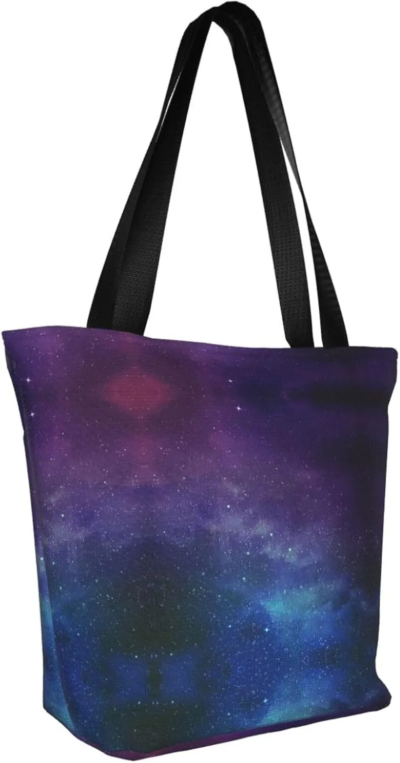 Stylish And Durable Universe With Stars And Galaxy Interstellar Shoulder Bag - Full Print, Large Capacity