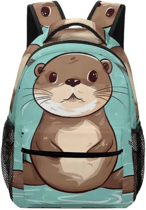 Stylish Backpack, Cartoon Cute Otter Print Durable Backpack Travel Backpack Hiking Backpack Ergonomic Backpack Comfortable Backpack, Style