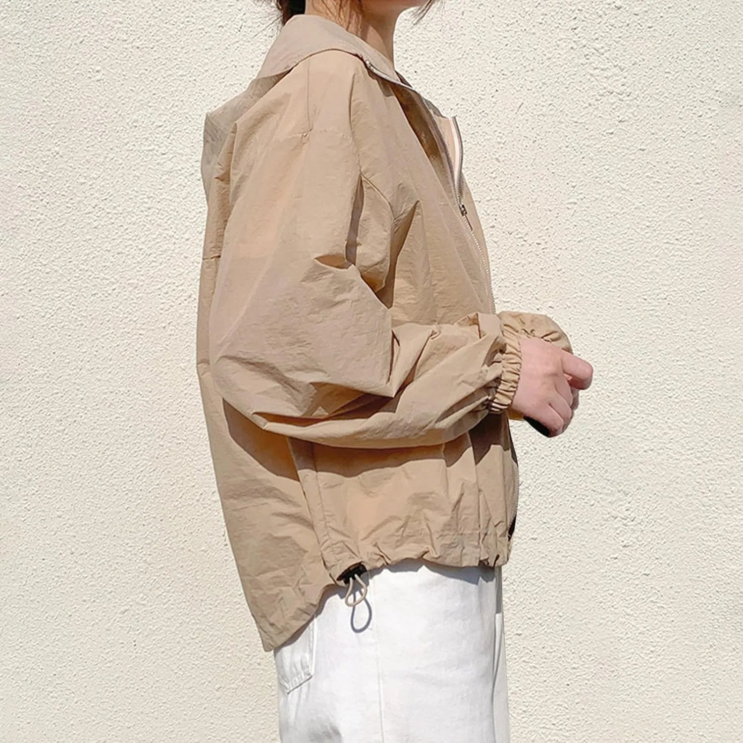 Summer Crop Jackets for Women Fashion Lightweight Solid Color Sun Protection Hiking Beach Coats with Pockets