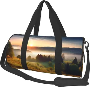 Sunrise Nature Scenery Travel Duffle Bag for Men Women Sport Gym Bag Foldable Weekender Bag Carry on Overnight Bag for Travel Swimming Basketball