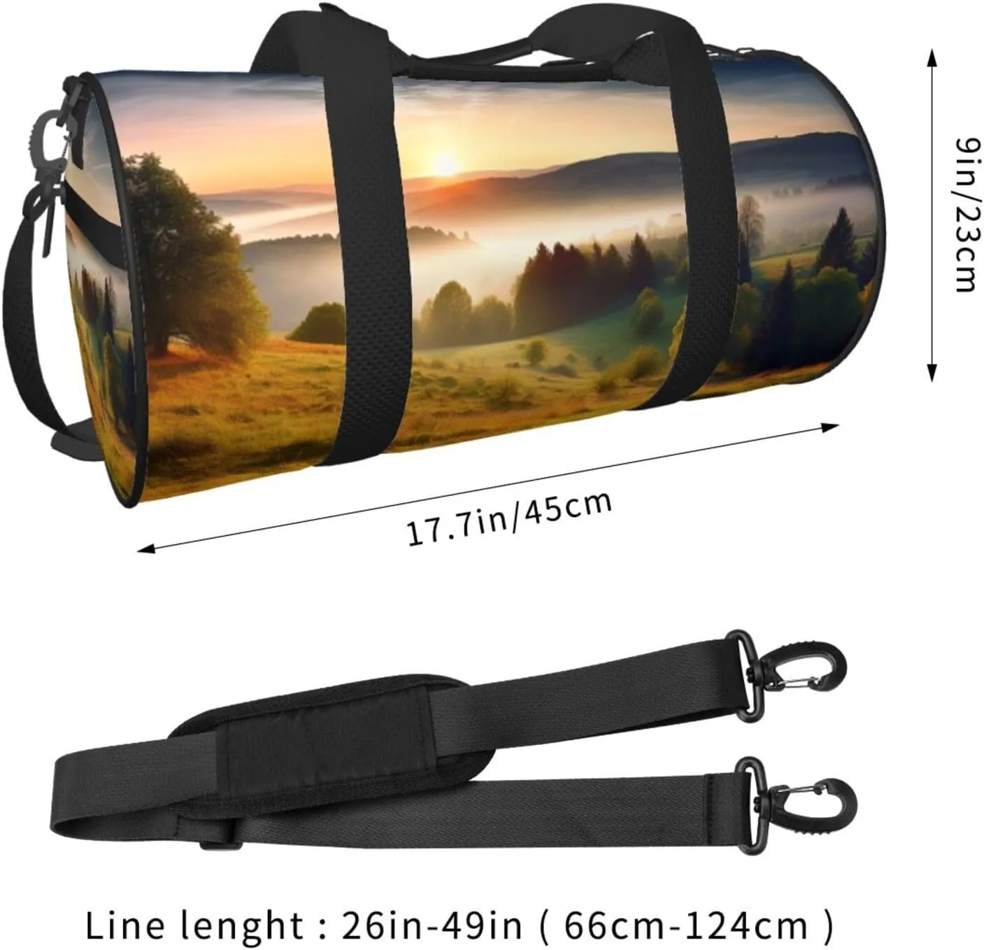 Sunrise Nature Scenery Travel Duffle Bag for Men Women Sport Gym Bag Foldable Weekender Bag Carry on Overnight Bag for Travel Swimming Basketball